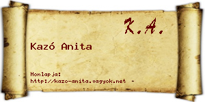 Kazó Anita névjegykártya